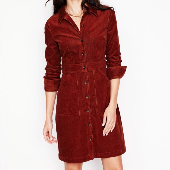 Boden Dresses & Skirts - Boden Flora Cord Shirt Dress Cognac US 8P